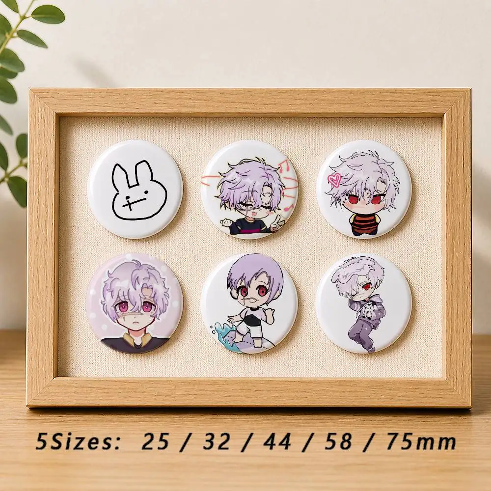 cute B-Bunny Iglesias Blue Lock Badges Creative Tinplate Button Pins Brooch Badge Clothes Backpack
