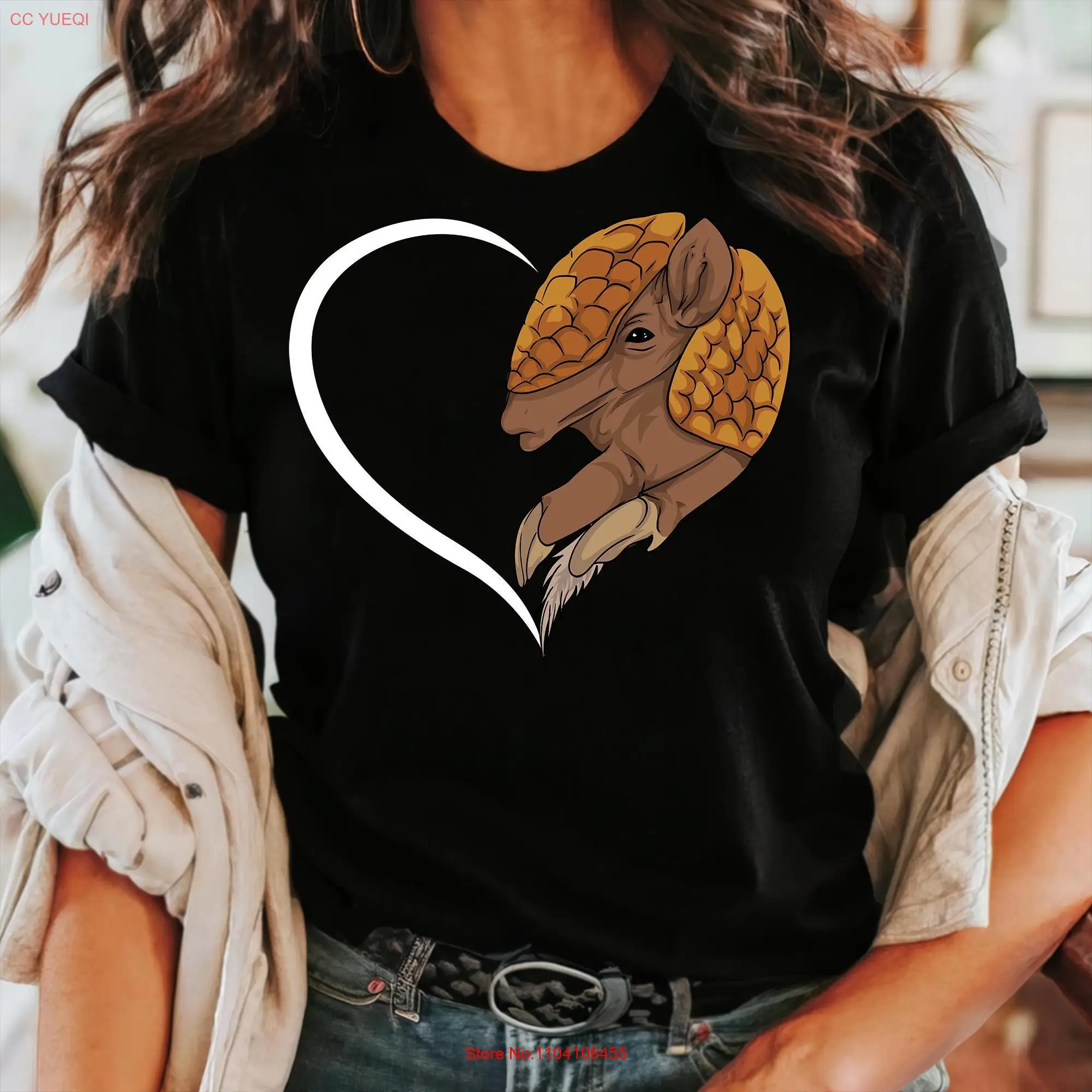 Armadillo T Shirt Women s Girls For Kids Cute HearT long or short sleeves