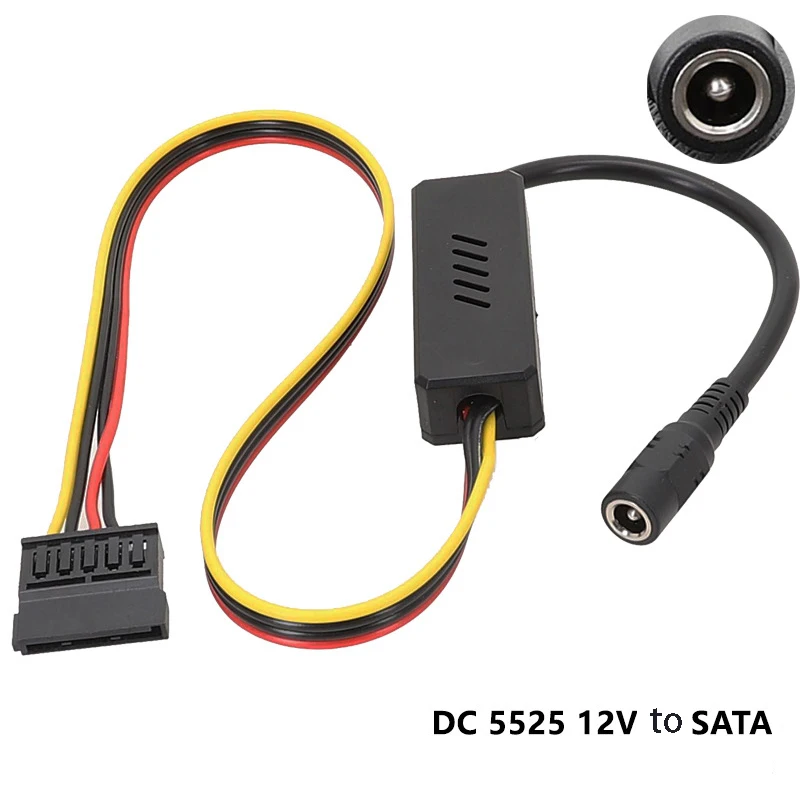 DC-zu-SATA-Konverterkabel, HDD-Stromkabel, 1 DC 5525 zu 1 2 3 4 SATA-Kabel-Splitter, 5.5X2.5 DC 12V zu großem 4-Pin-Sata 5V-Adapter – Detail 8