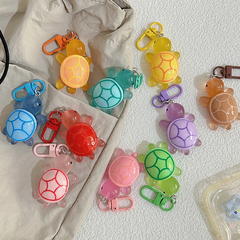 Cartoon Luminous Colored Turtle Pendant Keychain Backpack Hangings Decoration Gifts