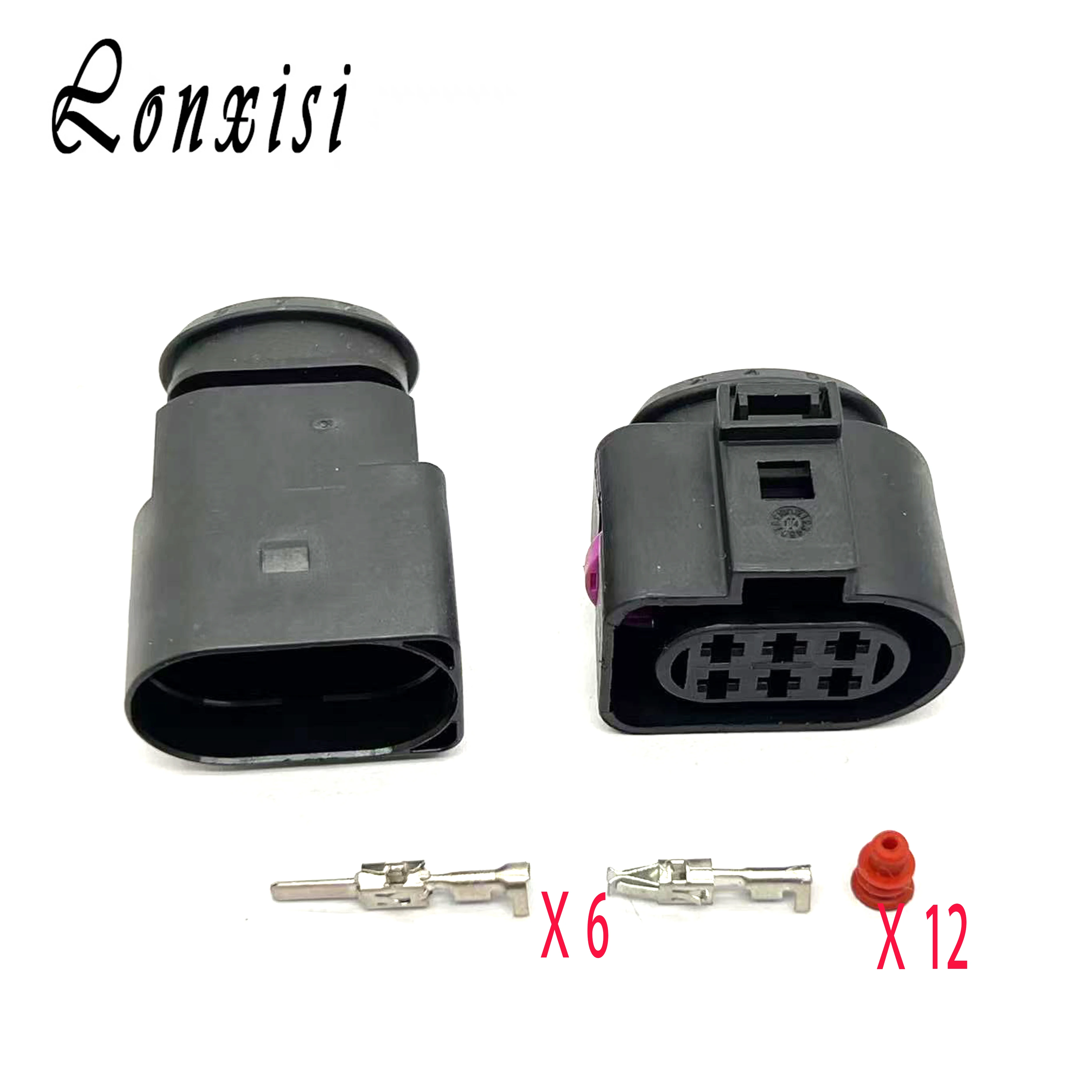 6 Pin 3.5mm Wiring Female Plug 1J0973833 LSU Waterproof Oxygen Sensor Connector For VW AUDI PASSAT