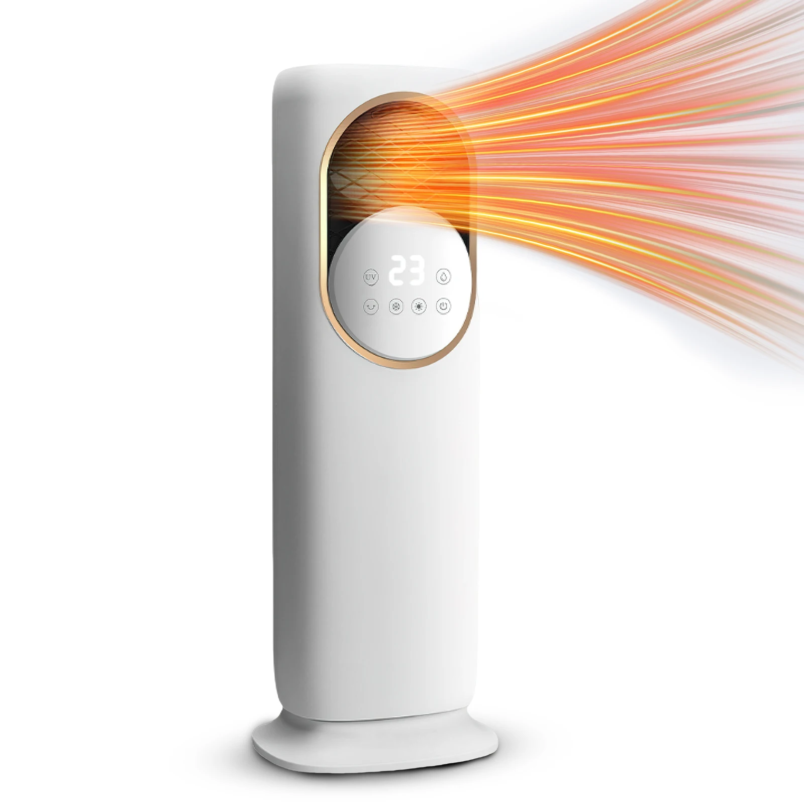 5‑in‑1 Turm‑Heiz‑ und Kühllüfter, PTC‑Keramik Schnellheizung, Ultraschall‑Nano‑Befeuchtung, UV‑Sterilisation, 180°‑Weitwinkel‑Luftstrom für Zuhause