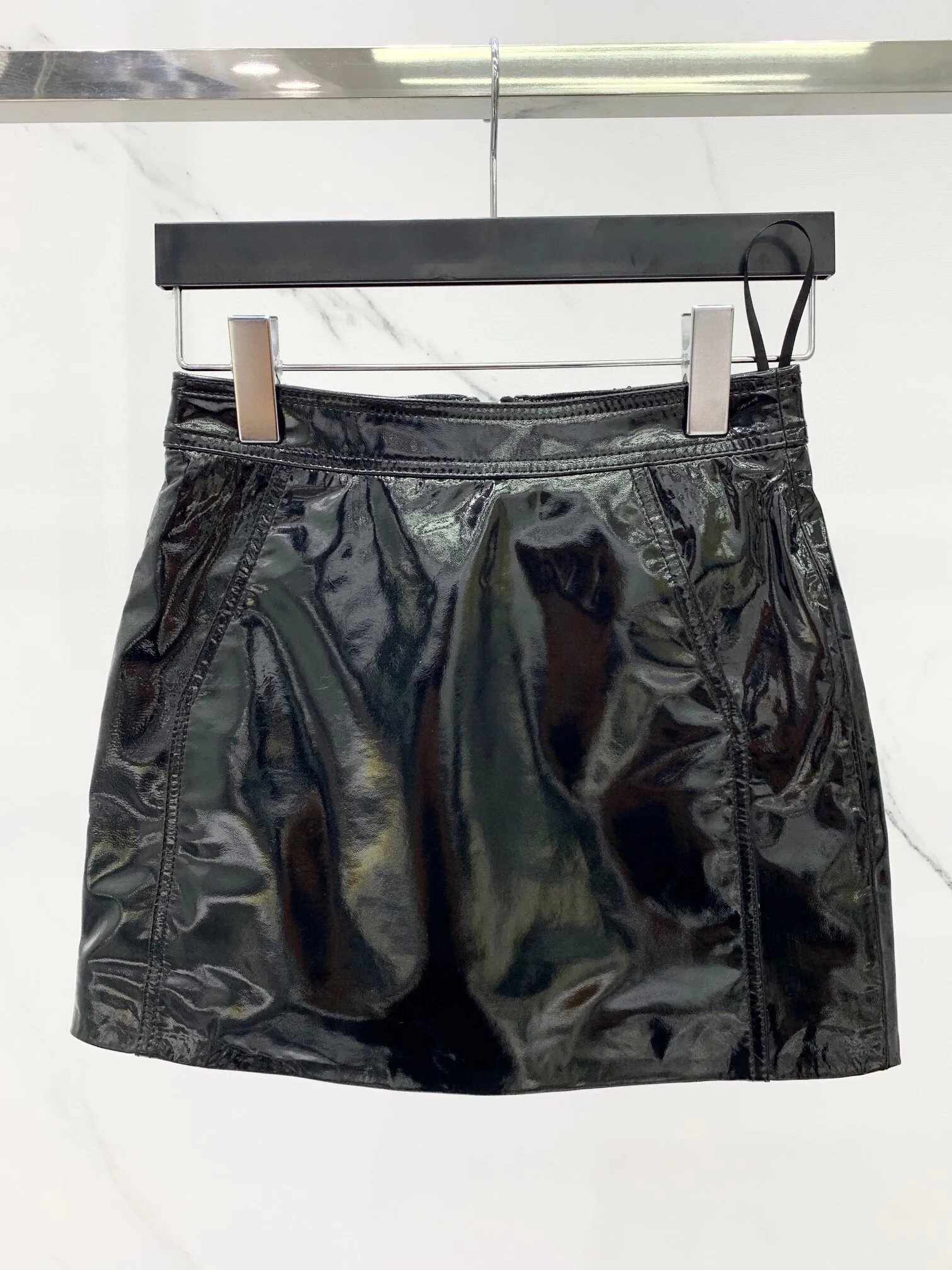 

2024 Women's Clothing Patent leather skirtSpring Summer New 323