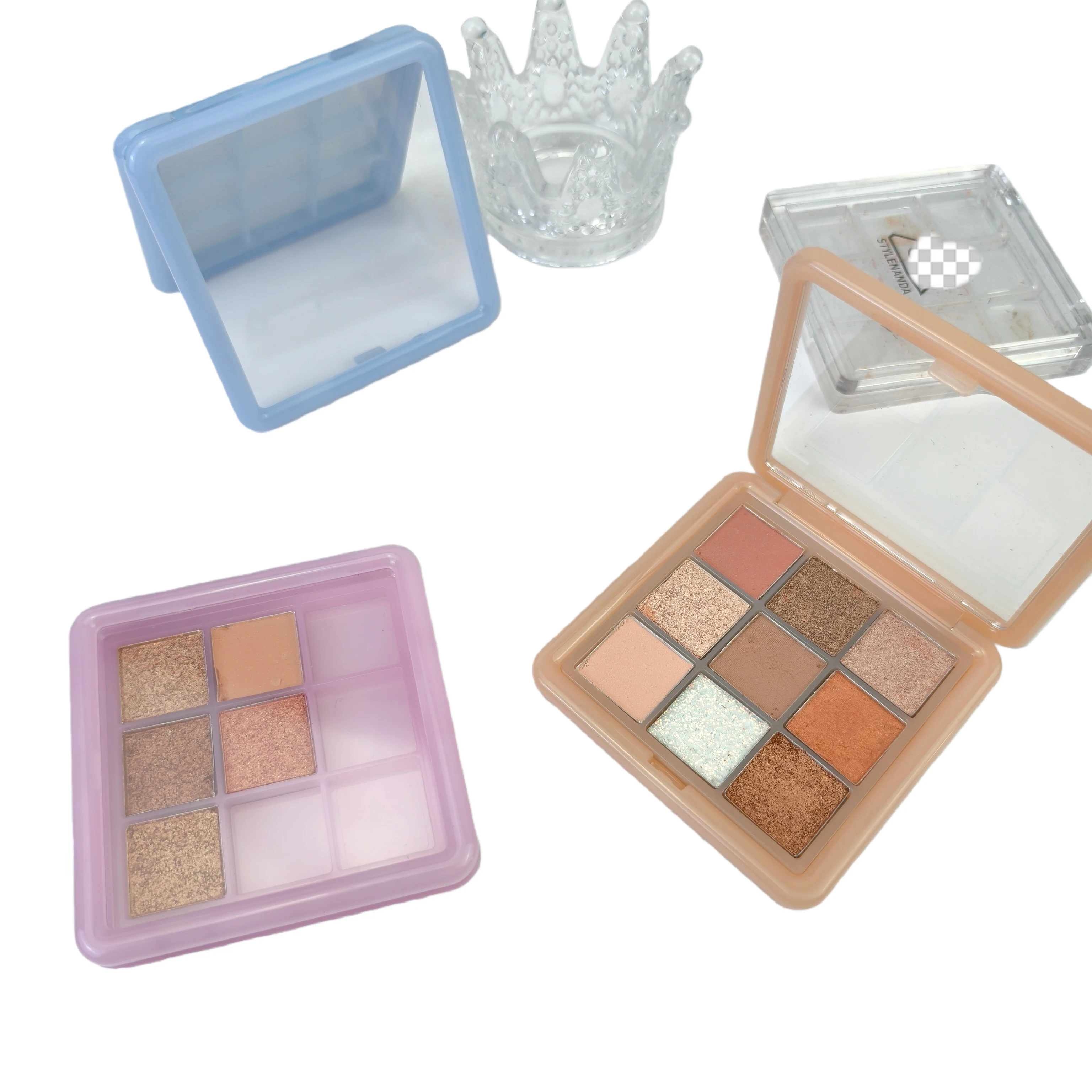 Empty 9 Grid Square Clear Transparent Window Makeup Palette Empty Eyeshadow Case Container For DIY Sample