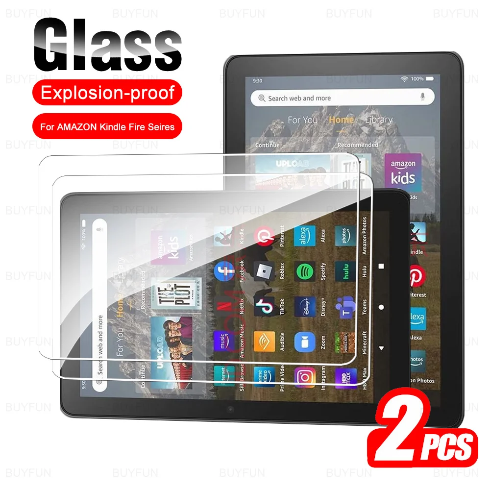 

2Pcs Glass For Kindle Fire HD8 Plus 8'' Tempered Glass For Kindle HD 8 2022 8inch Fire 7 inch HD Scratch Proof Screen Protector