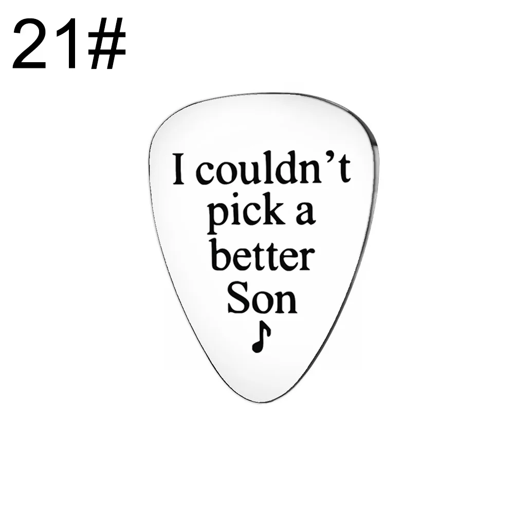 3* Stainless Steel Guitar Picks Bass Pick Family Birthday Christmas Gift Engraved Music Accessory I Couldn\'t Pick A Better DAD