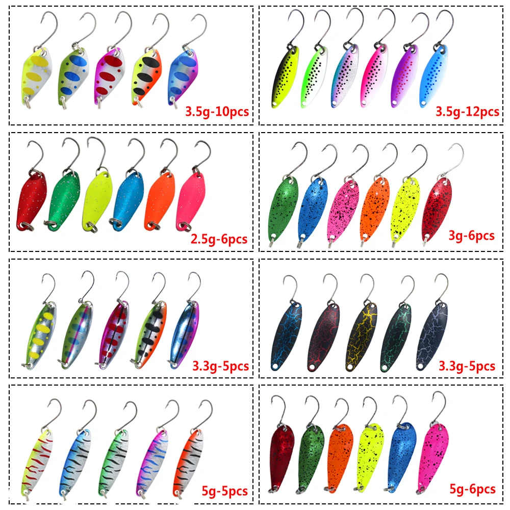 Jerry Freshwater Fishing Lure Set Area Trout Spoon Lure Kit Assortment Wholesale Metal Spinner