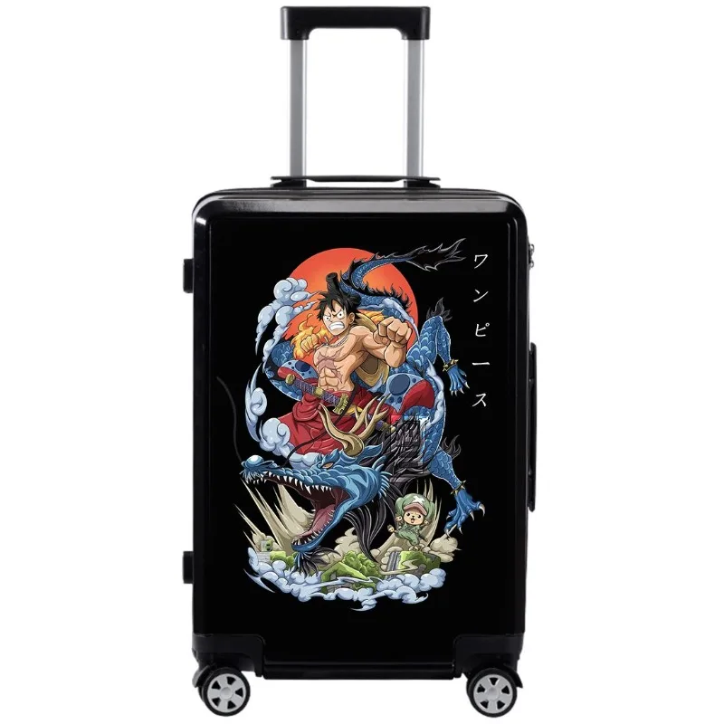 One Piece Luffy Zoro Anime Peripheral Cartoon Cute Pattern Suitcase Large Capacity Silent Universal Wheel Student Trolley Case