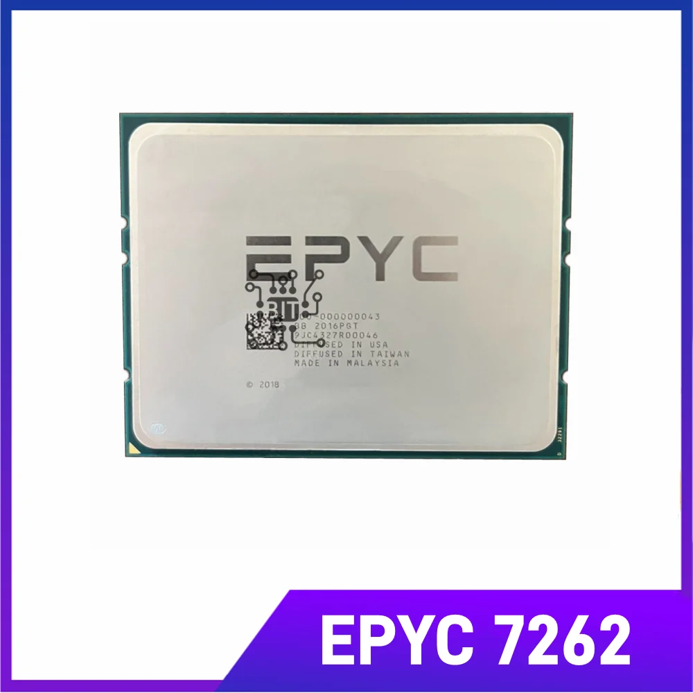 EPYC 7262 CPU 7nm 8-Cores 16-Threads 3.2GHz 128MB 155W processor Socket SP3 Server CPU Processor EPYC7262