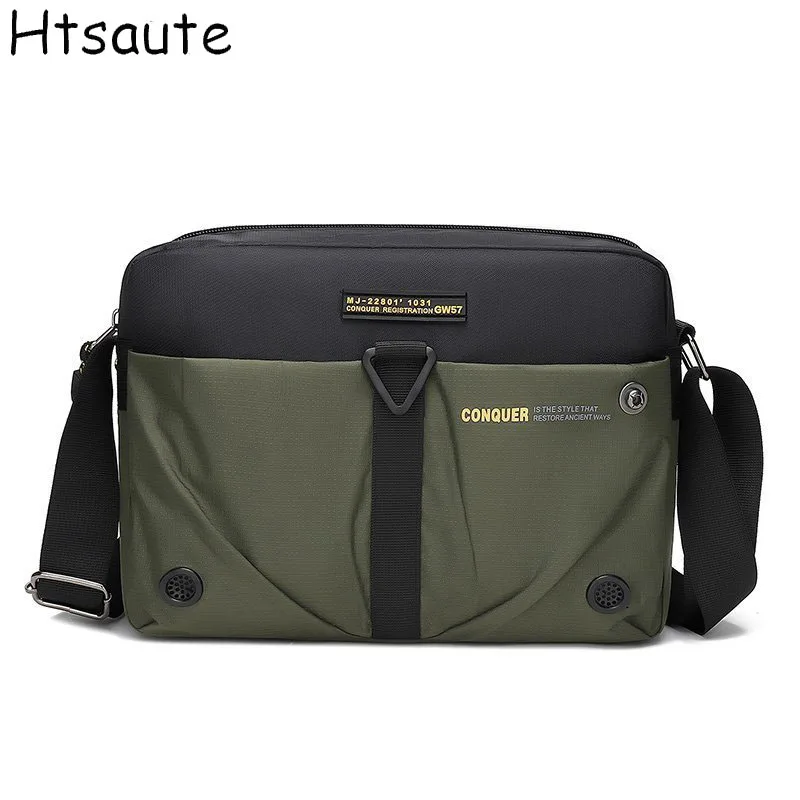 2024 New Men Messenger Bag Waterproof Nylon Small Satchel Shoulder Bag Casual Travel Crossbody Bags For Male Belt Handbag Man