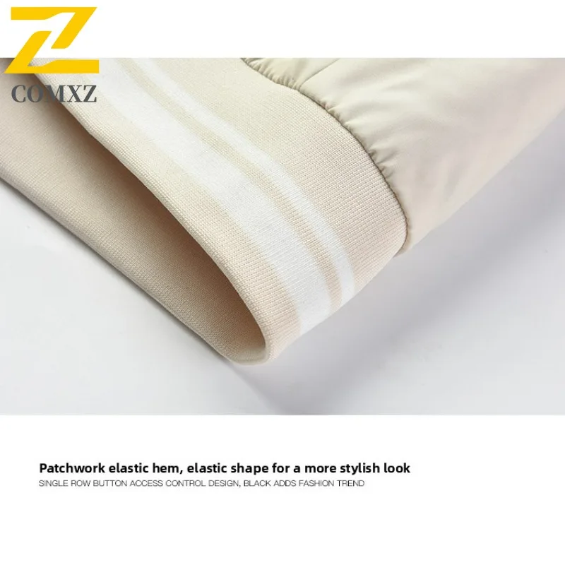 COMXZ Men Parker Coat Contrast Color Lining Ski Street Warm Loose Travel Puffer Jacket High Quality Snow Cotton Padded Jackets