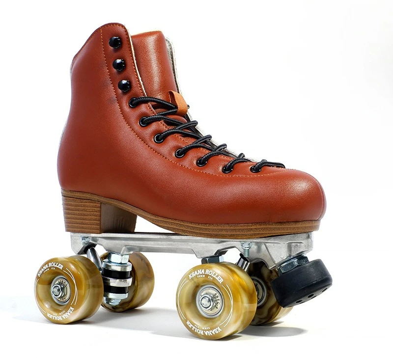 Double-row roller skates aluminum alloy base four-wheel skates high-top roller skates for men and women in poly urethane