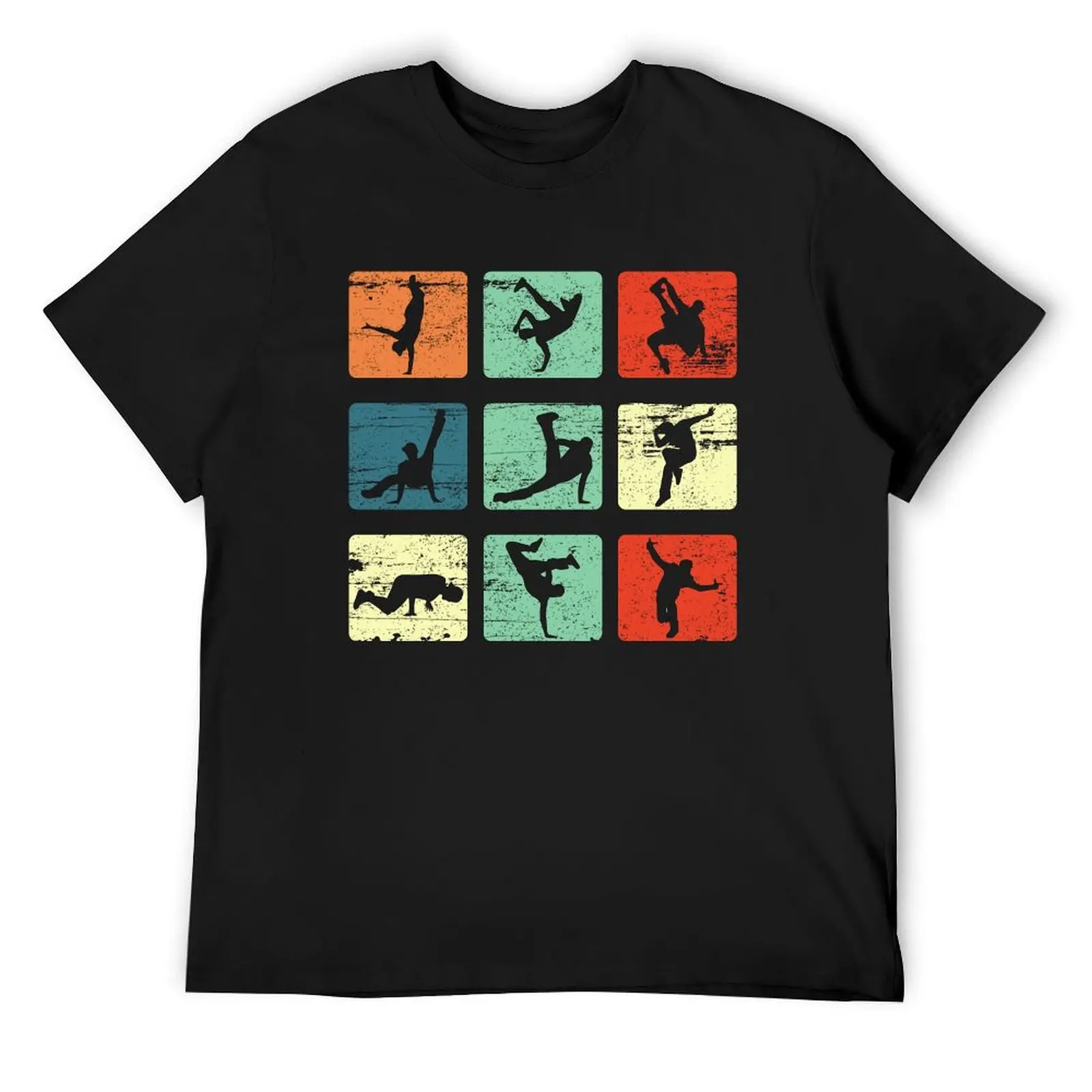 

Break dancing shirt Bboy poses Retro Vintage Hip Hop Gift T-Shirt oversized graphic tee funny costumes clothes for men