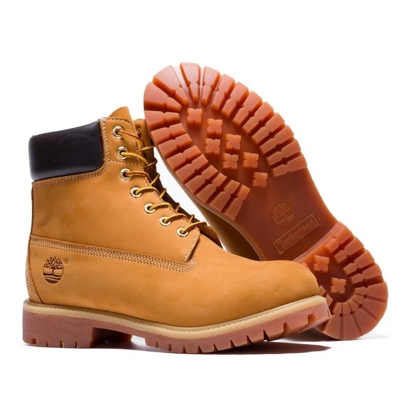 TIMBERLAND Classic Men Women 6-Inch Premium Waterproof Boots For Male Nubuck Genuine Leather Ankle Wheat Yellow Hiking Shoes