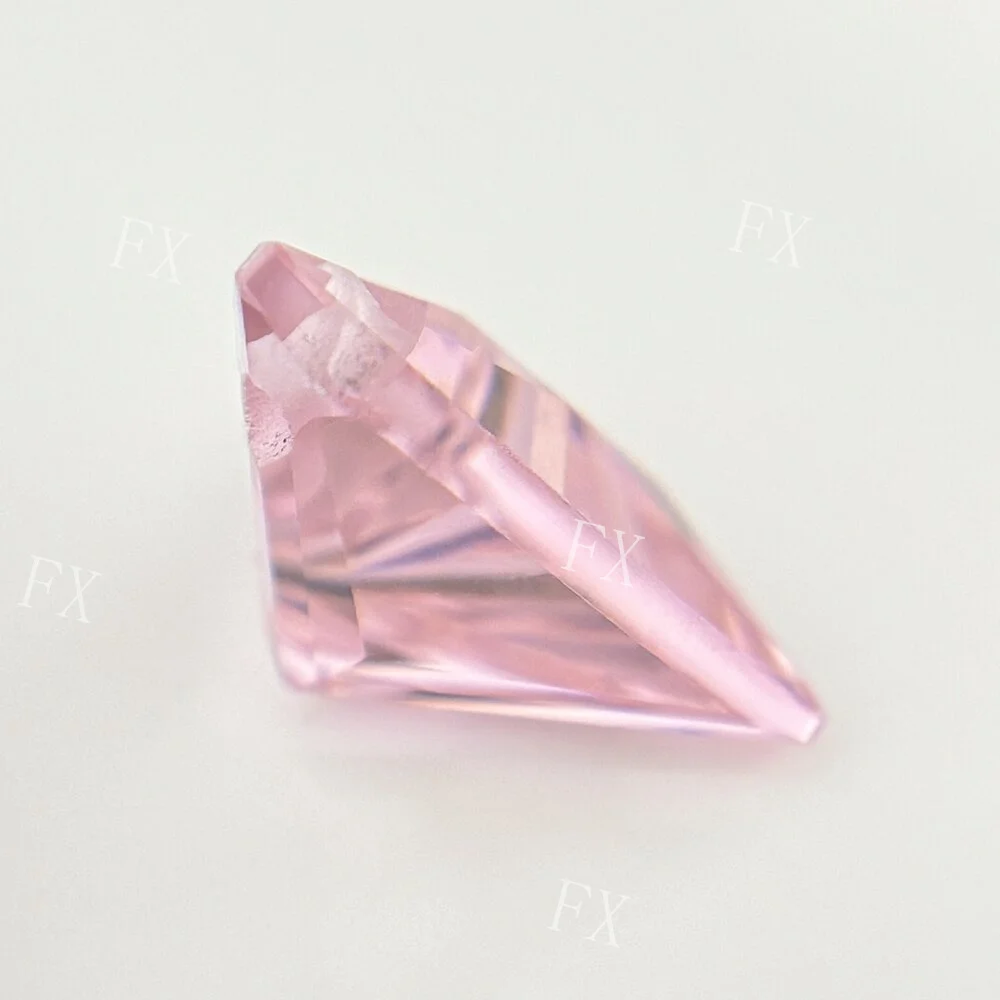 Single Hole Beads Pink CZ Stones 5A Triangle Shape Cubic Zirconia Stone Loose For DIY Jewelry Making Zircon With Holes CZ