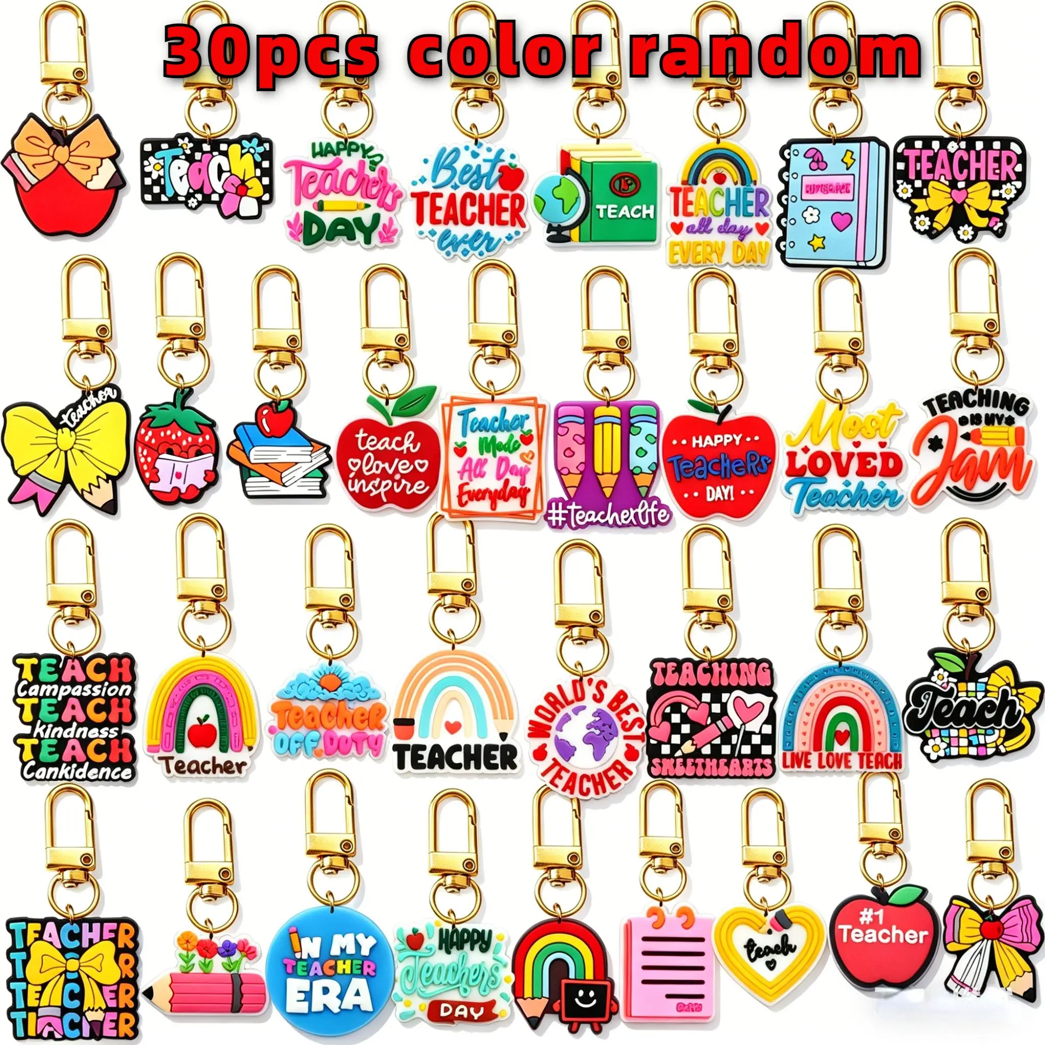 30 porte-clés cadeaux pour enseignants, cadeaux de remerciement pour les enseignants, cadeaux pour les élèves de la classe, cadeaux de rentrée scolaire