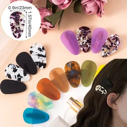 2Pcs/Set Mini Size Acetate Creaseless Hair Clips Waterdrop Shaped Flat Duckbill Hair Barrettes Women Geometric Bangs Bobby Pins