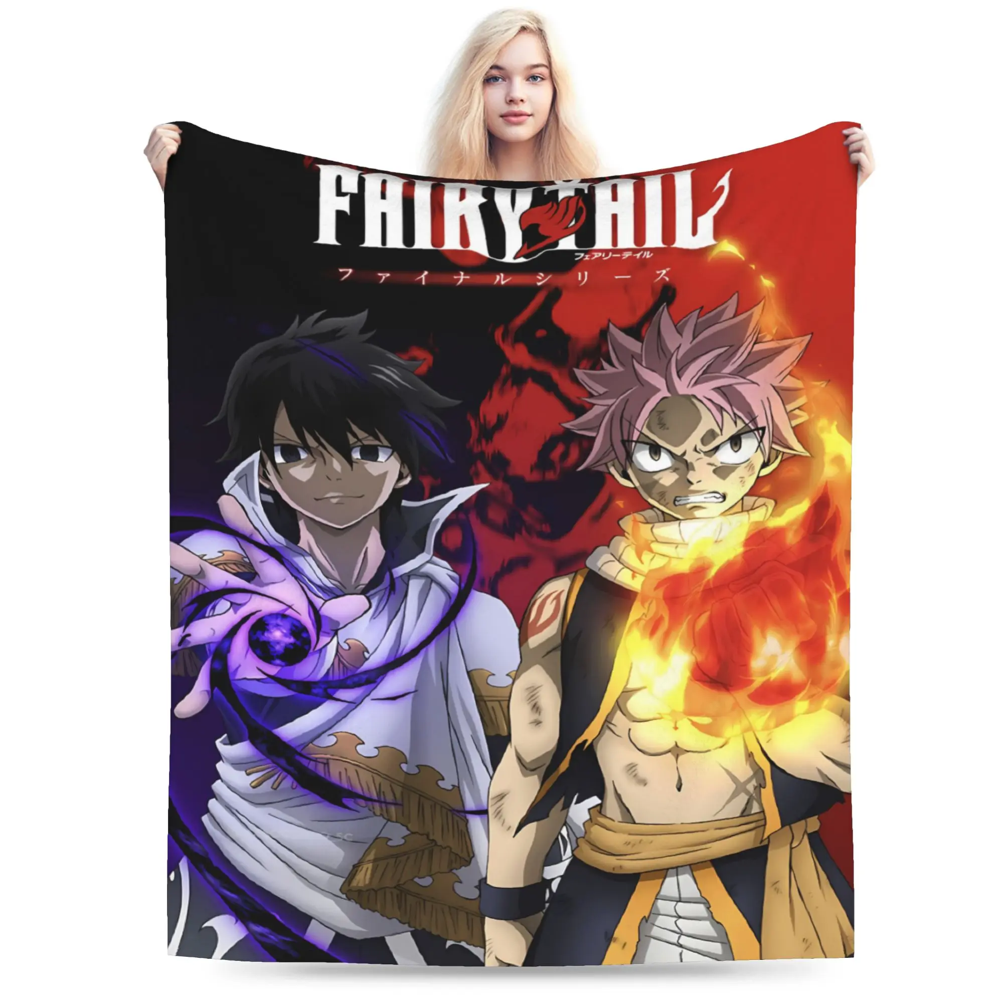 Cheerful Fairy Tail Guild Assembly Blankets  Warm Soft Aesthetic Plush Bedding Throws For Couch Chair  Flannel Bedspread Be