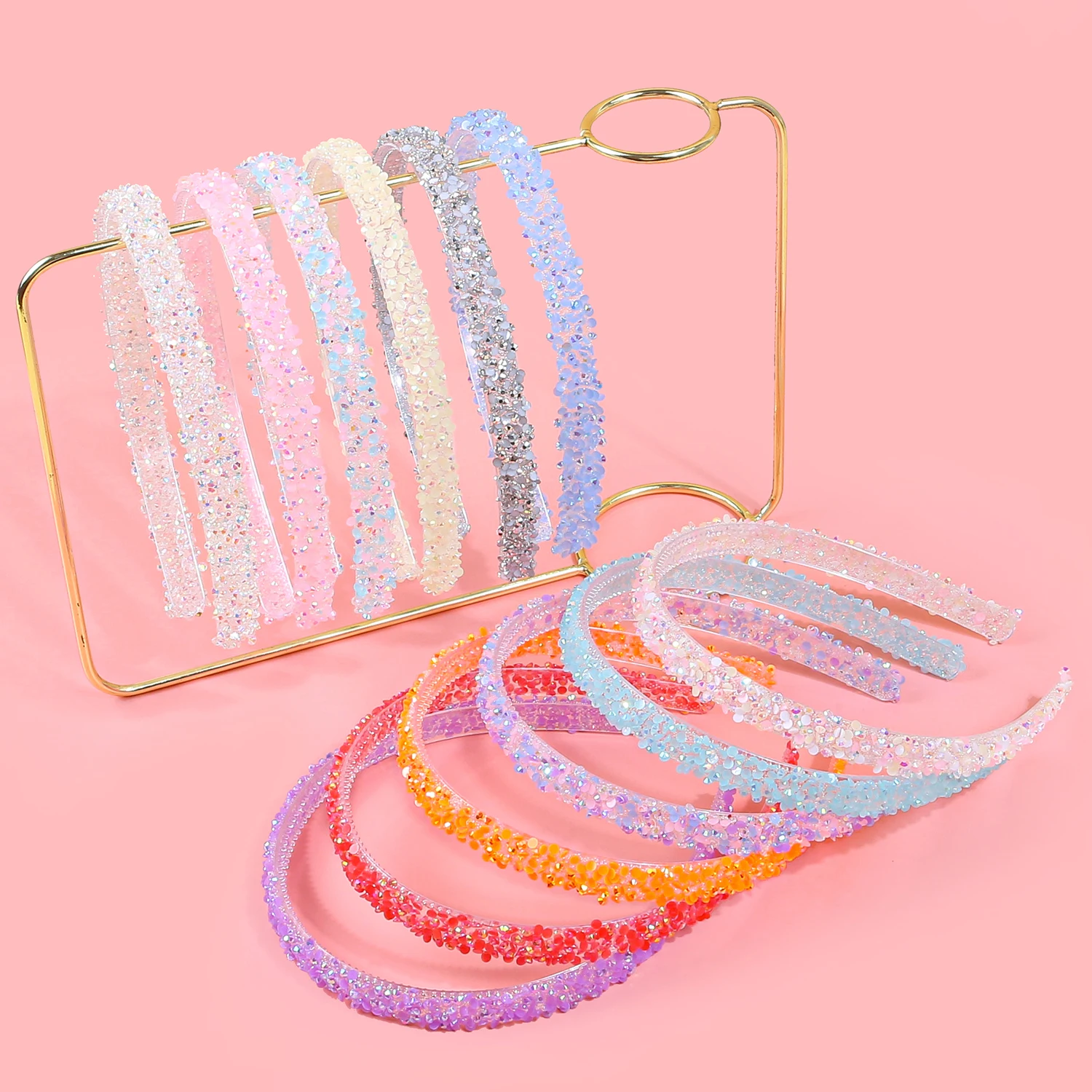 

6/12 шт. цветные повязки на голову с рваными бриллиантами для девочек, пластиковые обручи для волос с зубцами, повседневные модные милые аксессуары для волос для женщин