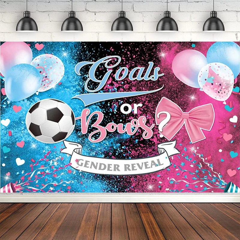 Soccer Gender Reveal Backdrop Goals Or Bows Themed Pregnancy Announcement Party Supplies Baby Shower Banner Decor Background