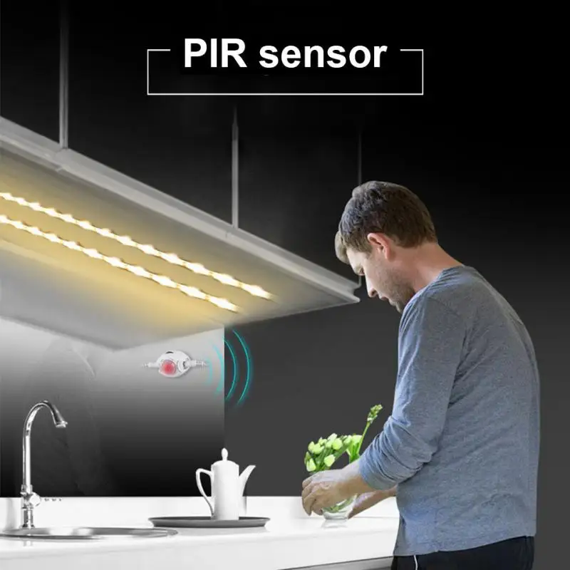 สวิตช์ไฟขนาดเล็กสำหรับเซ็นเซอร์ตรวจจับการเคลื่อนไหว PIR แบบอัตโนมัติ DC 5V 12V สำหรับไฟแถบไฟ LED ตั้งเวลาอัตโนมัติ