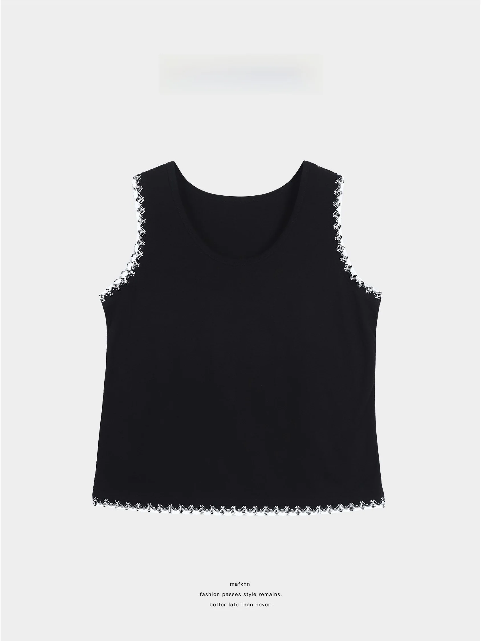 

00% хлопок, тонкий жилет с контрастной отделкой и рюшами, U-образный вырез, нижнее белье JoJo Private Collection MK488