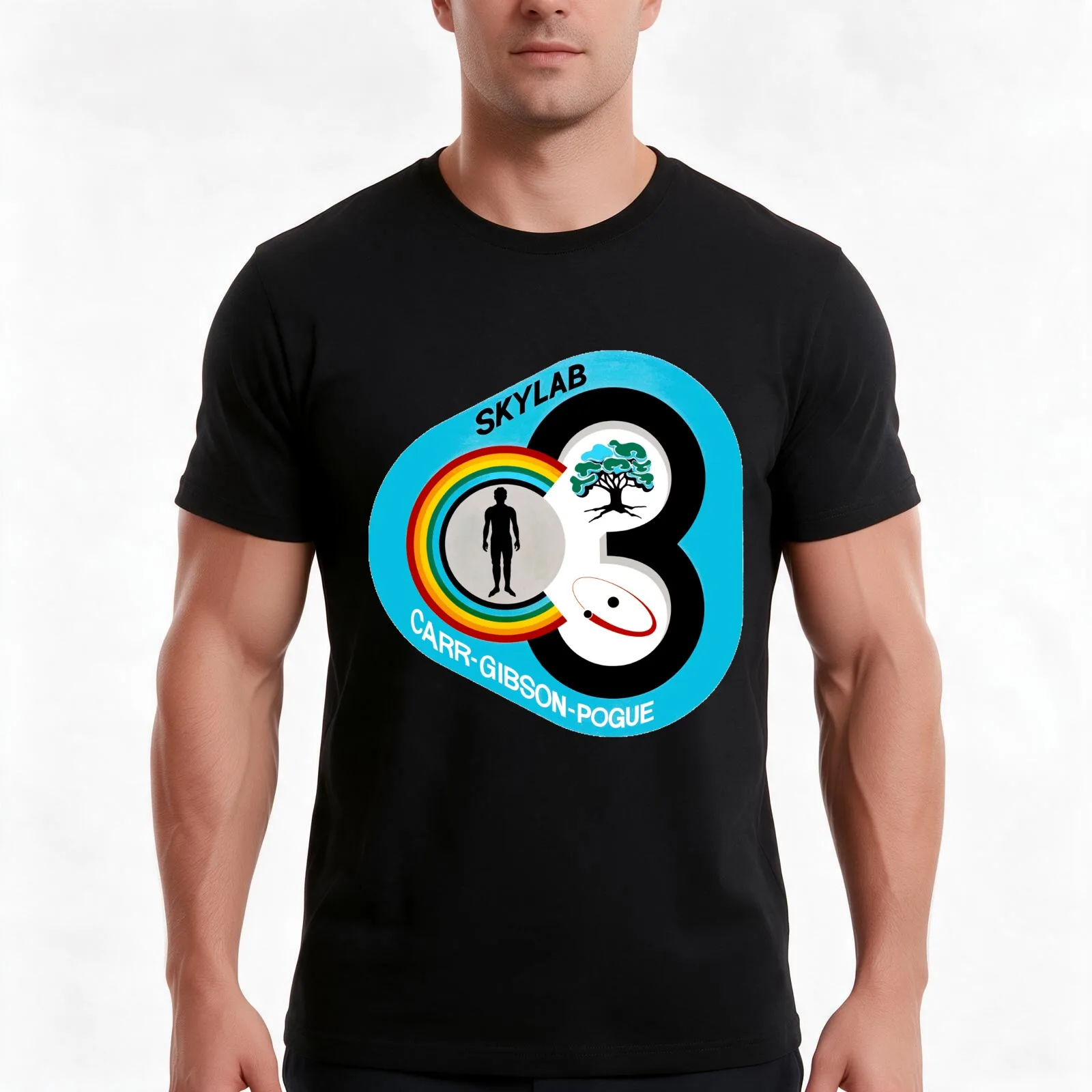 Skylab 3 (SL-4) Mission Logo T-Shirt, Summer Casual Cotton Tee, Oversized Streetwear Tops, Vintage Graphic Print, 100% Cotton