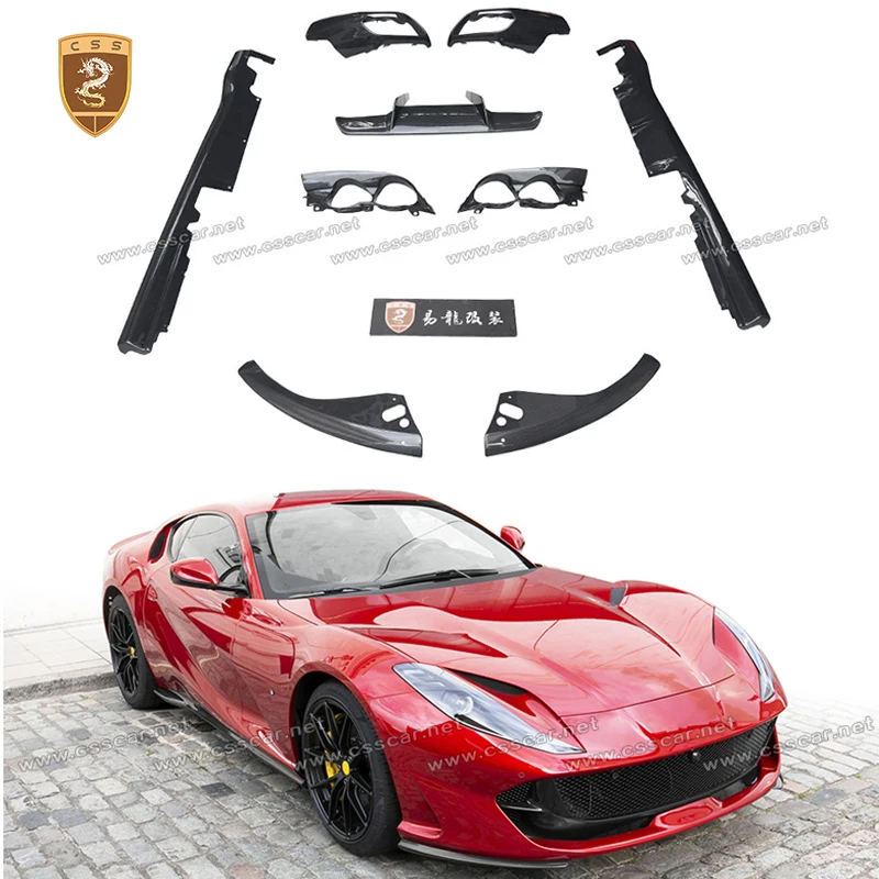 

812 OEM стиль сухого углеродного волокна, передняя и задняя обертка, угловой диффузор для Ferrari TailLamp, боковая юбка, внешние аксессуары