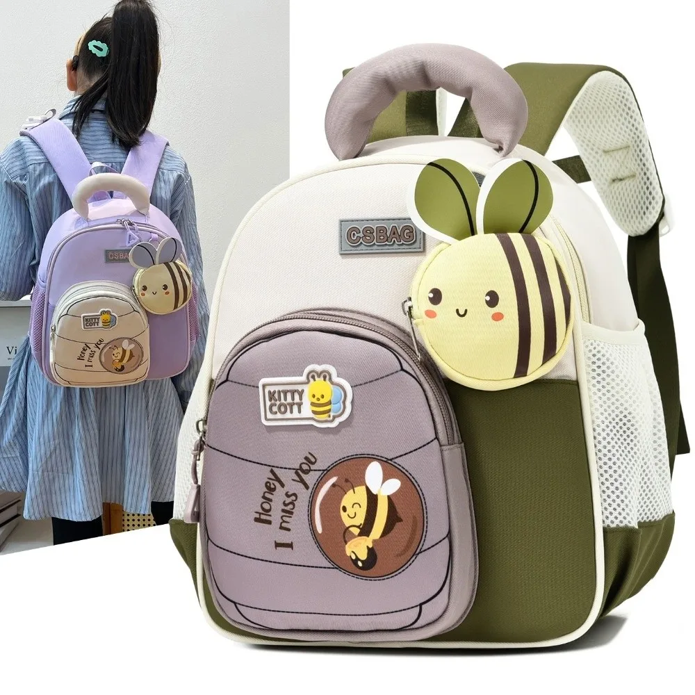 Cartoon Little Bee Children's Backpack Alleviate Burden Ergonomics Kids School Bag Wear-resisting Lightweight