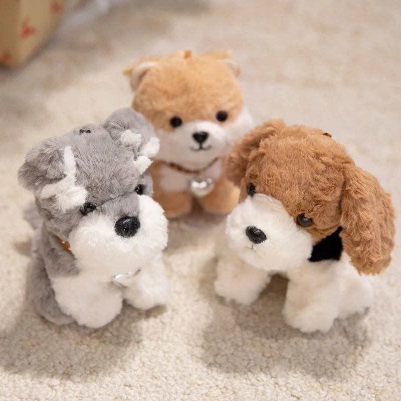 Mini Peluche de Perro Shiba Inu Beagle, Juguete de Peluche Suave, Cachorro Schnauzer, Muñeca de Peluche para Niñas, Decoración del Hogar, Regalos para Niños, Adorable Simulación