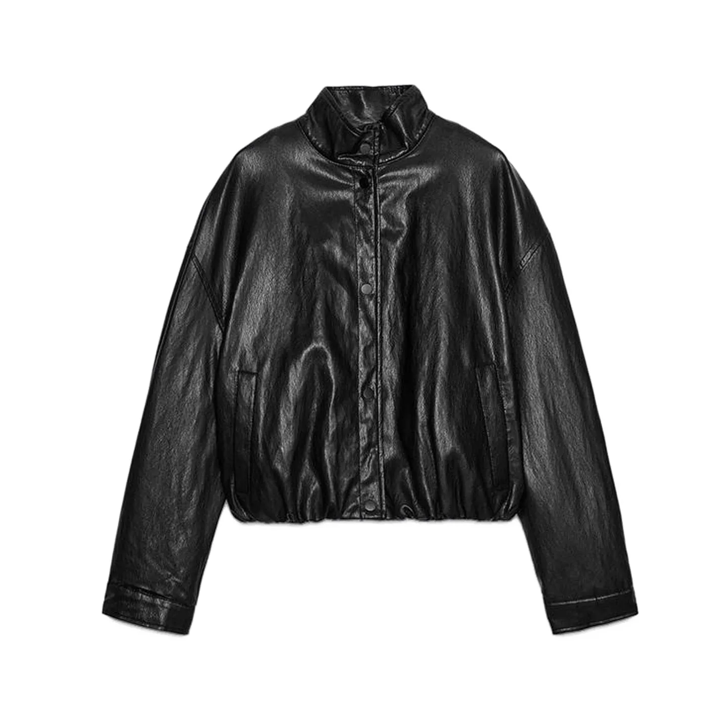 Colletto alto allentato Lungo Sve PU Pelle Pilot Jaet Autunno New Sle Faion Capispalla Comodo Pendolarismo Sle