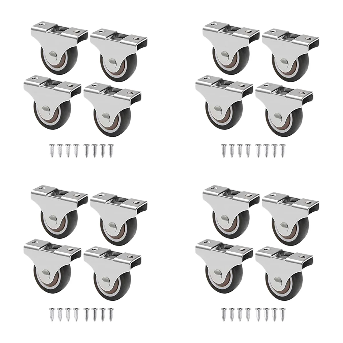 16 pces mini rodízios móveis rodízios pequenos 25mm rodízios fixos direcionais rodízios móveis rodízios móveis para Furniture-B61B
