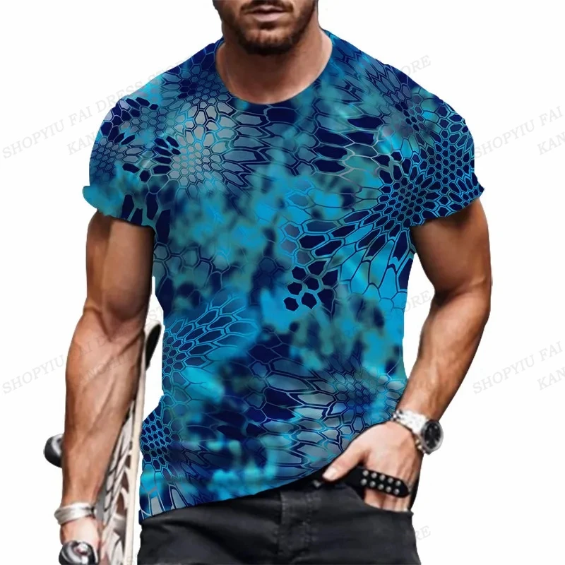 Men\'s Camo T-shirt Camouflage 3D Print Tshirt Men Fashion O-Neck Short Sleeve Tshirt Outdoors T shirt Sportwear Tops Tee Fitness