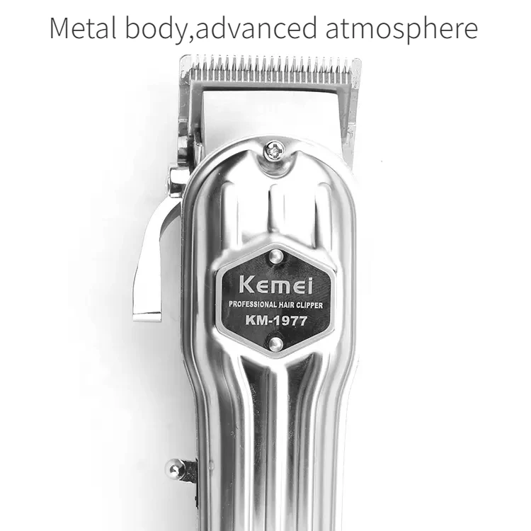 Custom Design High Speed Motor Working Kemei Hair Clipper KM-1977 original Rechargeable Electric Hair Clipper Metal hair clipper