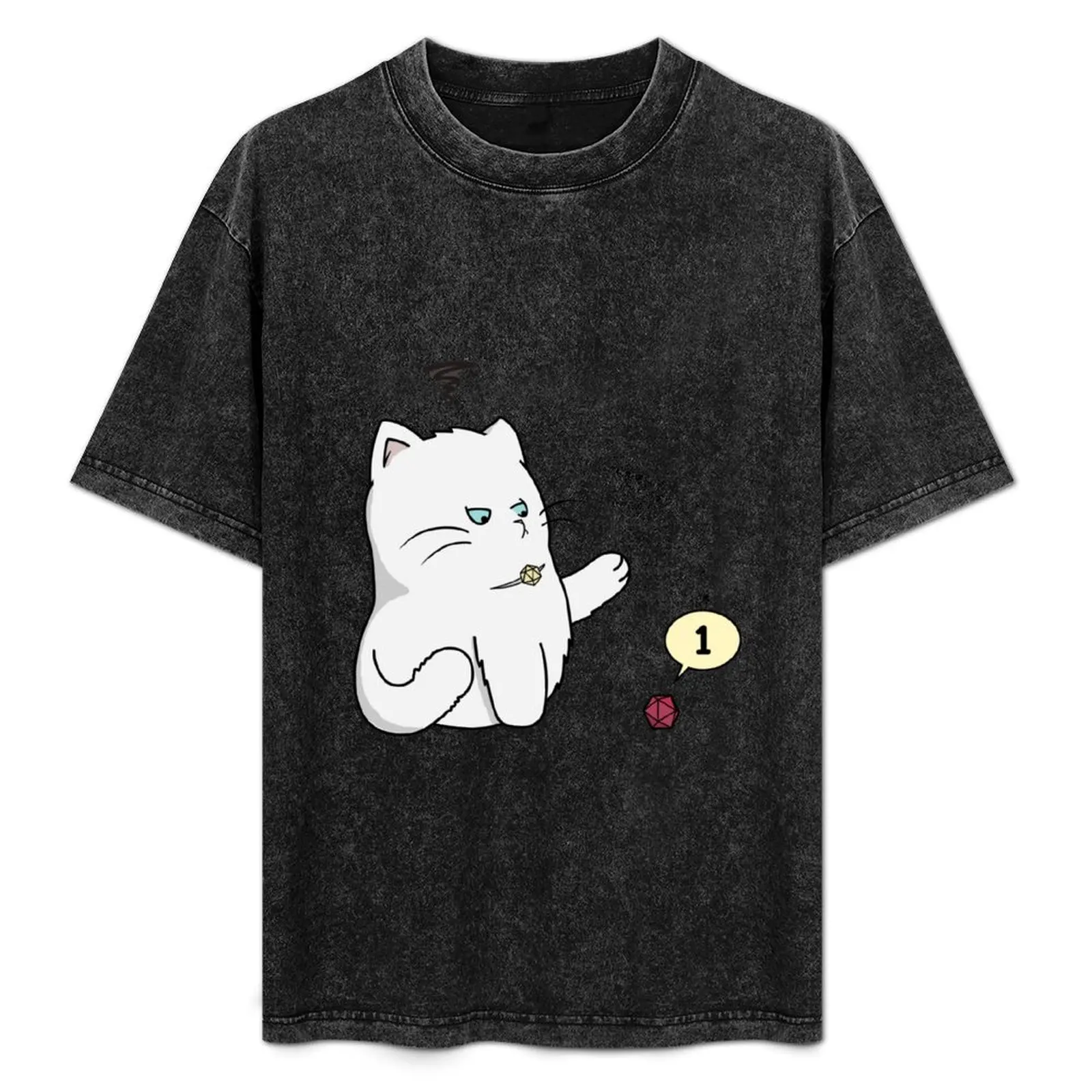 

Gaming Cat (Crit Happens) T-Shirt Work Basic Short Sleeve Top