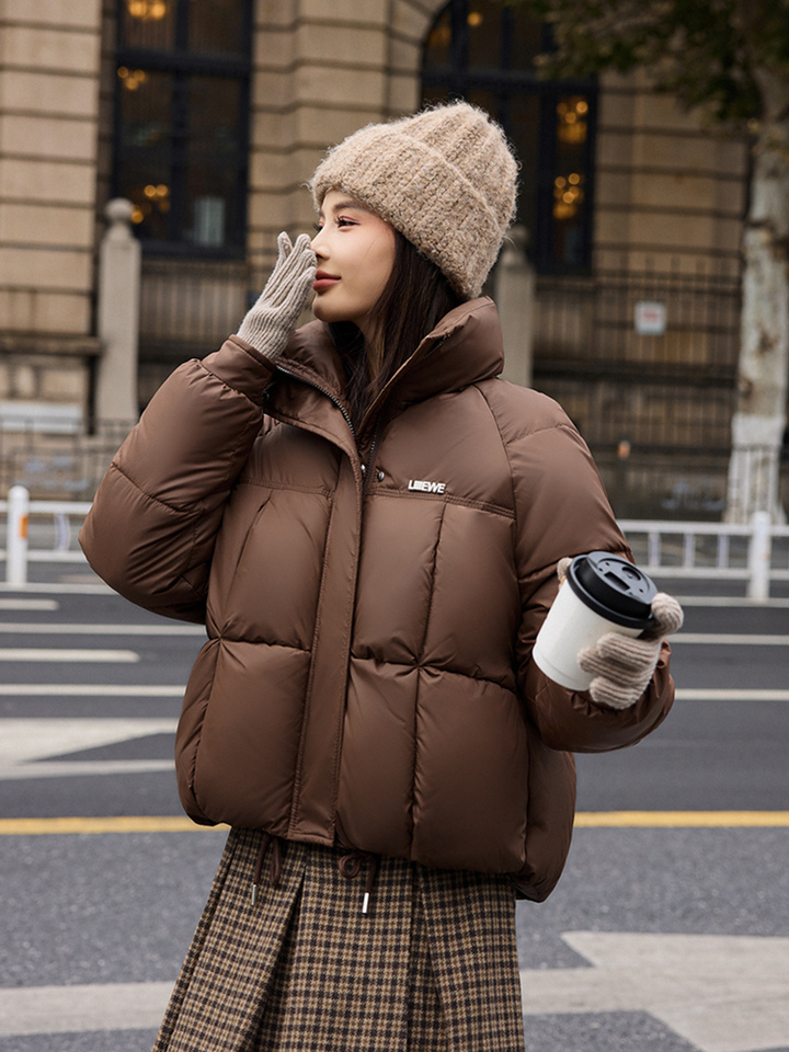  Faionable ort Thiened Cotton Jaet Women's Warm Outerwear Winter Bread Sle Coat Korean Version Straight Cut 