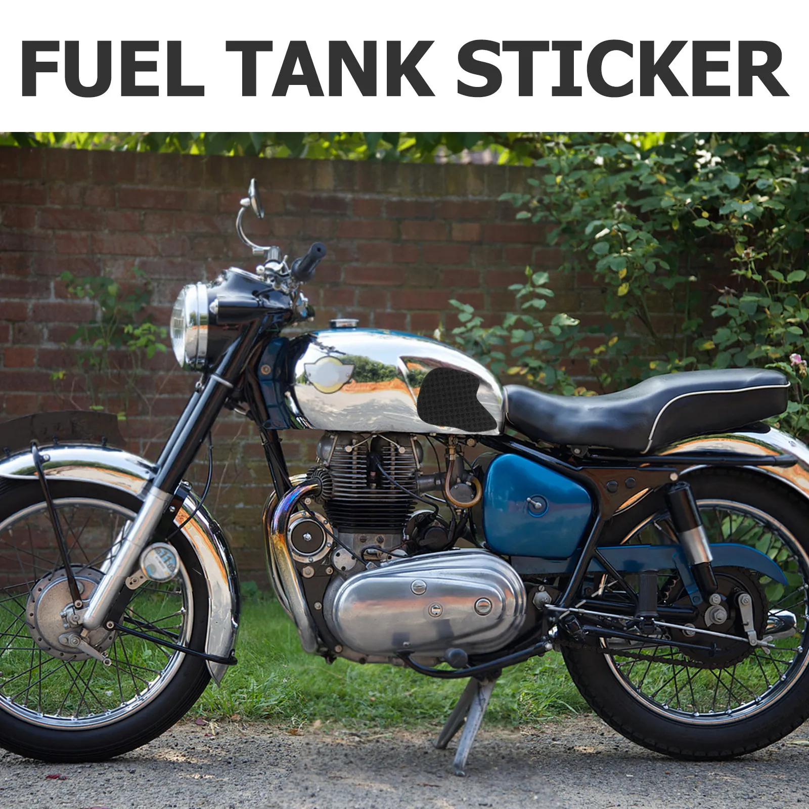 1Pair Motorbike Gas Tank Pad Black Protector Decal 7.23x5.11x0.12in Fuel Tank Protection Pad Scratch Resistant Anti Slip