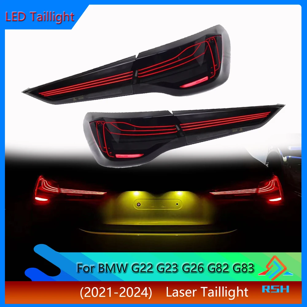 Car Red/Smoke DRL Rear Lamp For BMW 4 series M4 i4 G22 G23 G26 G82 G83 425i 430i 2019-2023 Laser Head Diode Running Tail Light