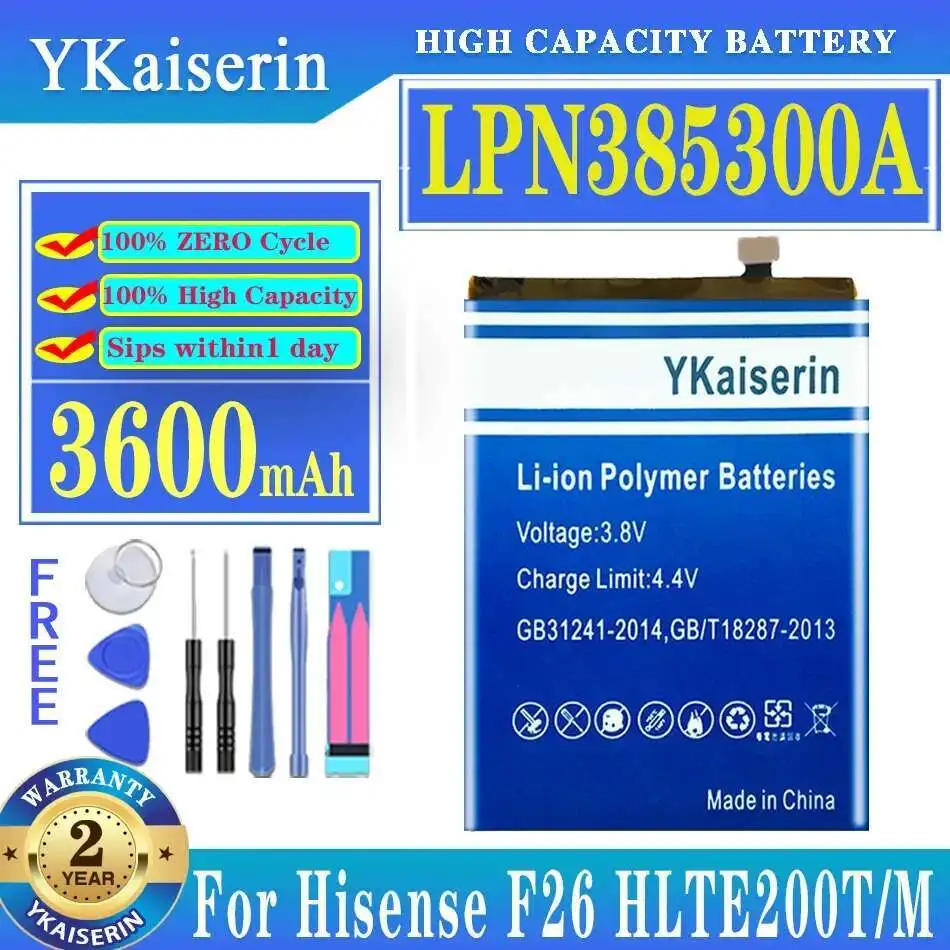 

Lightweight LPN385300A Mobile Phone Battery 3600Mah For Hisense F26 HLTE200T M