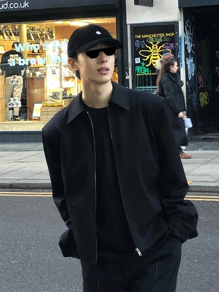 

Cleanfit Bla ort Admin Jaet for Men Spring Autumn Sli Cool High End Feel Trendy Brand Turn down Collar Commuter Ready