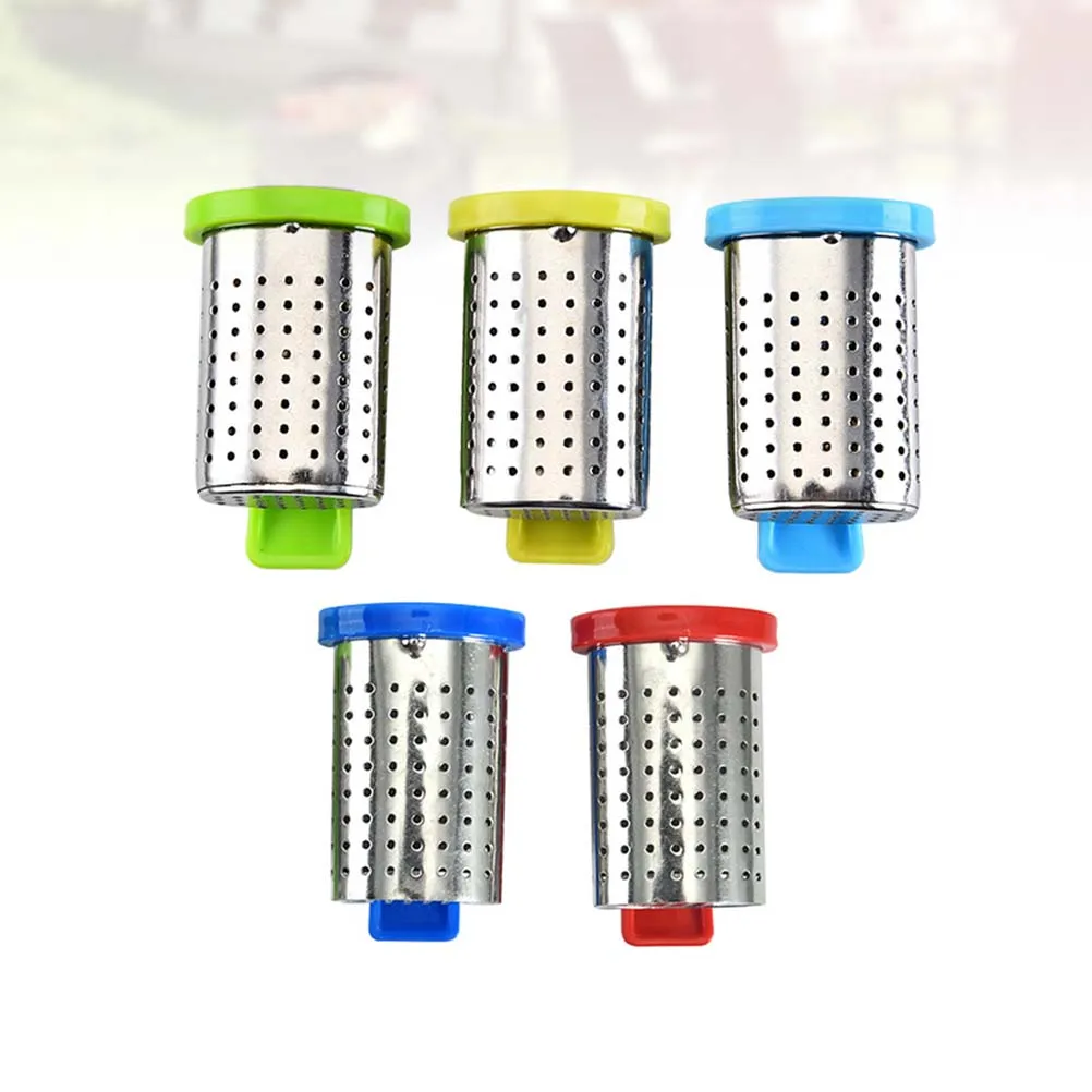 

5 Pcs Stainless Steel Tea Strainer Fine Mesh Handle Design Kitchen Barware Loose Leaf Infuser Filter for Family Friends