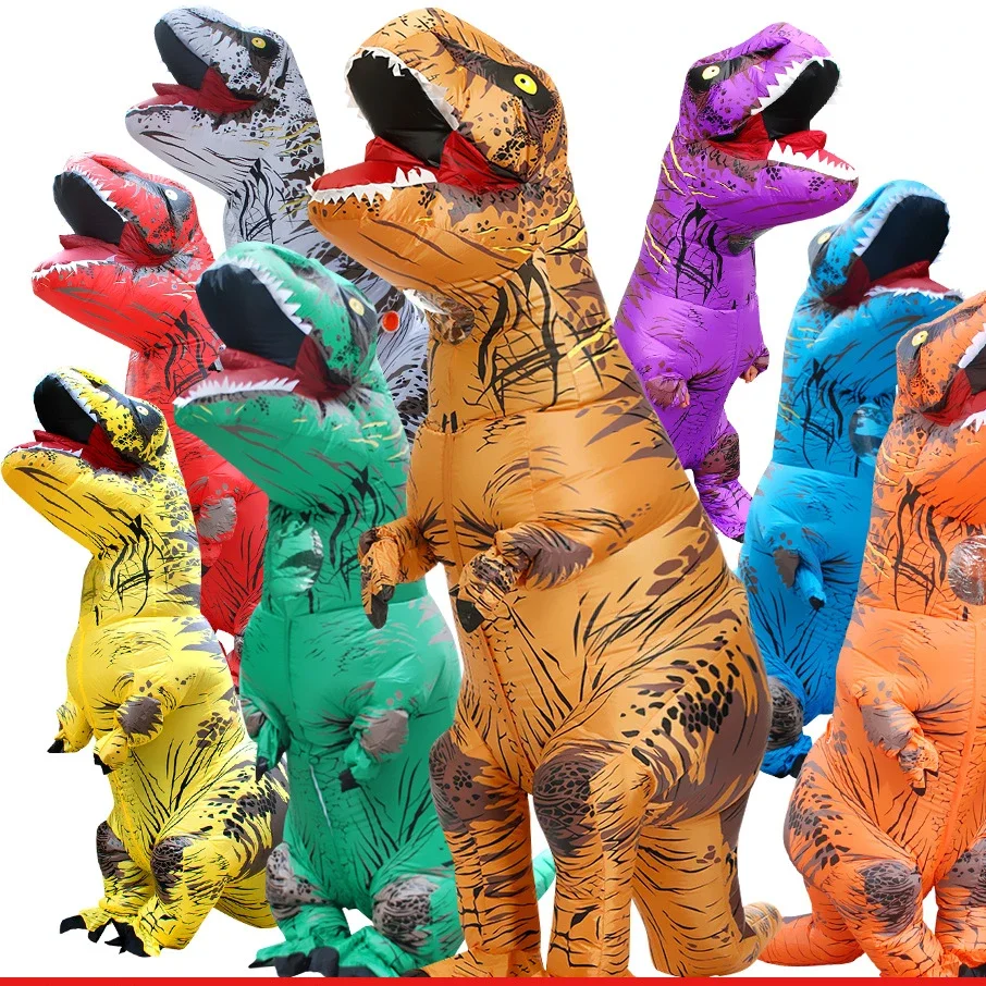 Inflatable Dinosaur Costume Adults Kids Halloween Dress Up Suit Festival Mascot Theme Party Wear Riding Men Boy Women Girl 2024