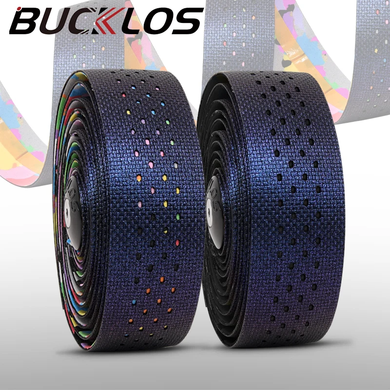 

BUCKLOS Road Bike Handlebar Tape Silicone+EVA Durable Bike Bar Tape with Bar End Plugs Non-slip Shockproof Bicycle Accessories