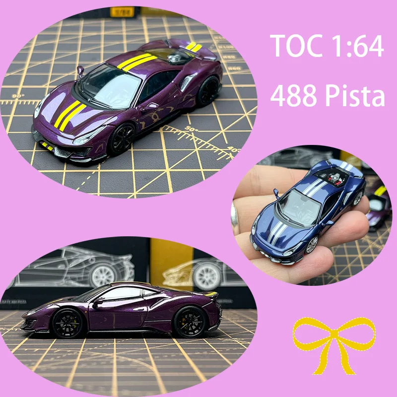 

TOC 1:64 Scale 488 Pista Alloy Metal Car Model Classic Adult Collection Showcasing Boy Toys