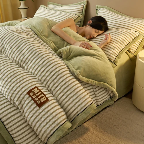 겨울 이불 우유 플리스 면 침구, 두꺼운 담요, 따뜻한 기숙사 싱글 더블 이불 코어, 슈퍼 따뜻한 두꺼운 이불  Best5