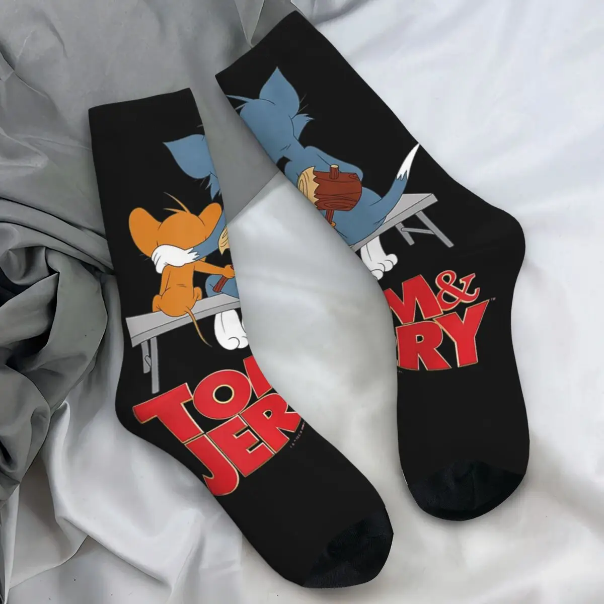 Tom And Jerry Movie Socks Leisure Stockings Autumn Anti Skid Men Socks Soft Graphic Running Sports Socks