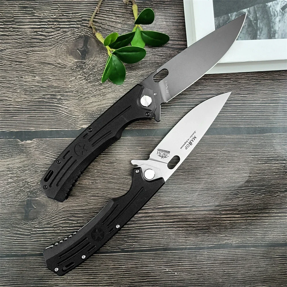 Russian HOKC Five-Stars Folding Pocket Knife D2 Blade G10 Handle Outdoor EDC Survival Camping Hiking Hunting Cutting Knives