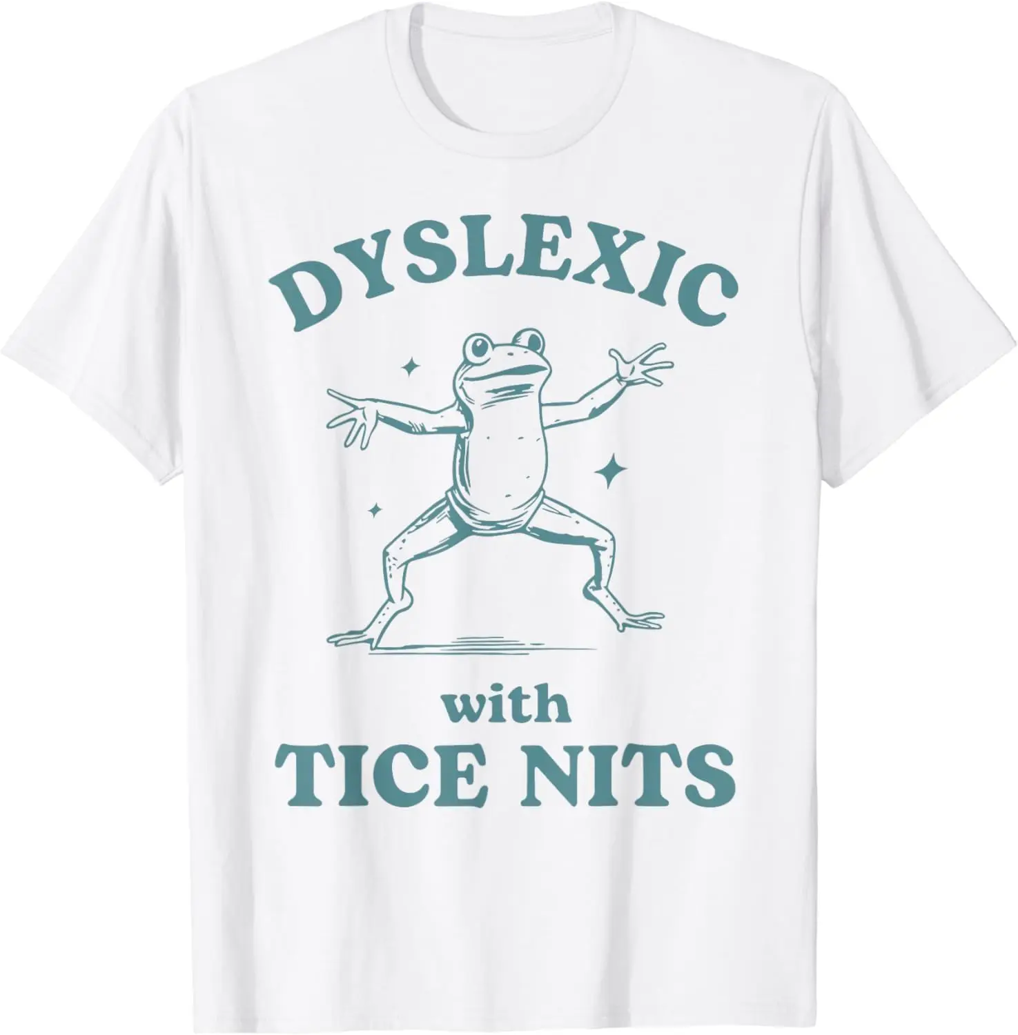 Dyslexic with Rice Nuts, Retro Frogs Tees Cotton Luxury brand vintage oversized