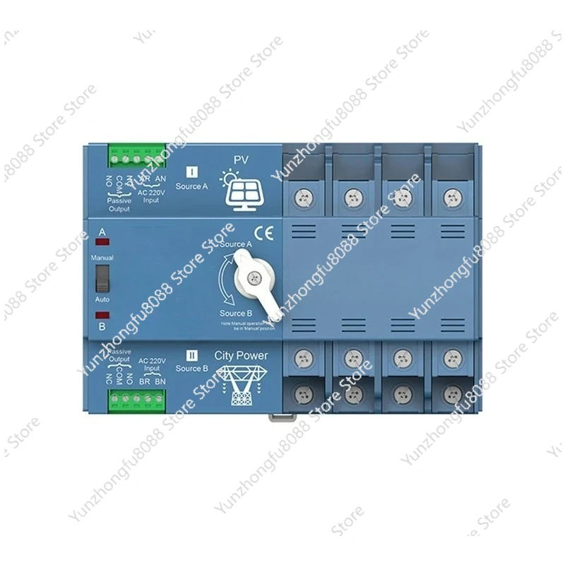 

Автоматический резервный переключатель двойного питания ATS для генератора или фотоэлектрической энергии в город, переключатель солнечного инвертора 4P100A