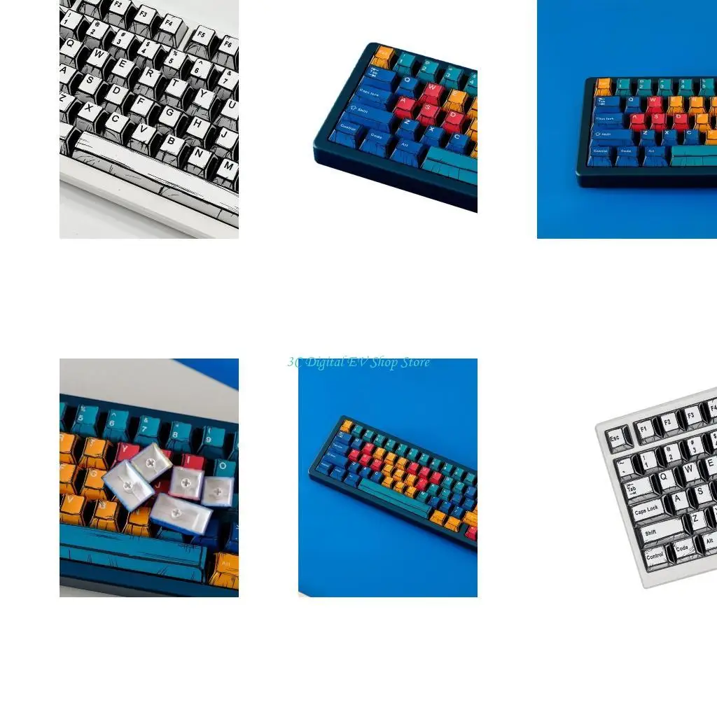 

E74D Механические клавиатуры Колпачки для клавиш 78-клавишная палитра Смешанная подсветка ЛУКЫ PBT Колпачки для клавиш с